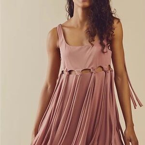 Free People Mauve Pink Mini Dress with Cutouts